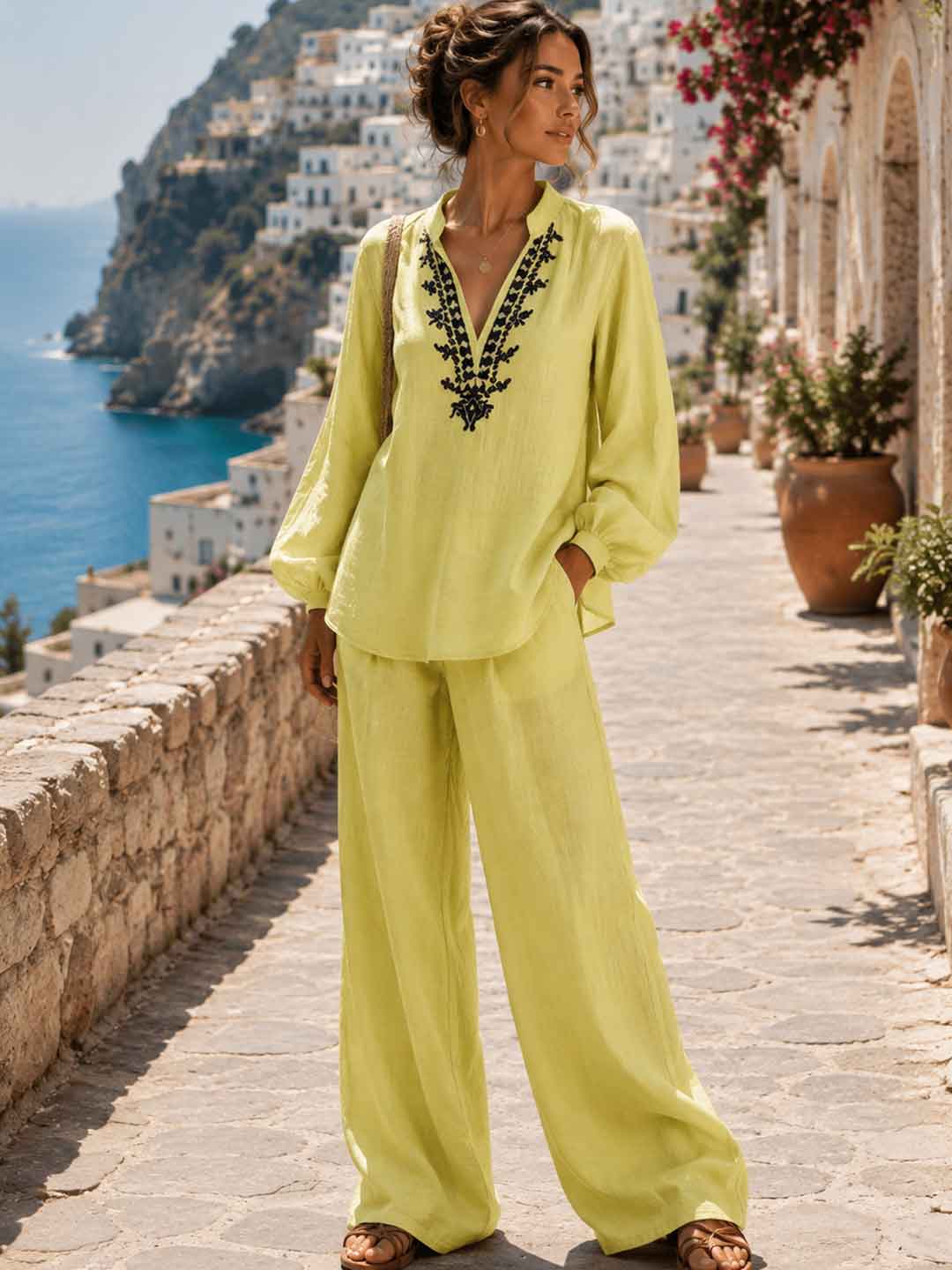 Amara Vintage Print Relaxed Pants Set