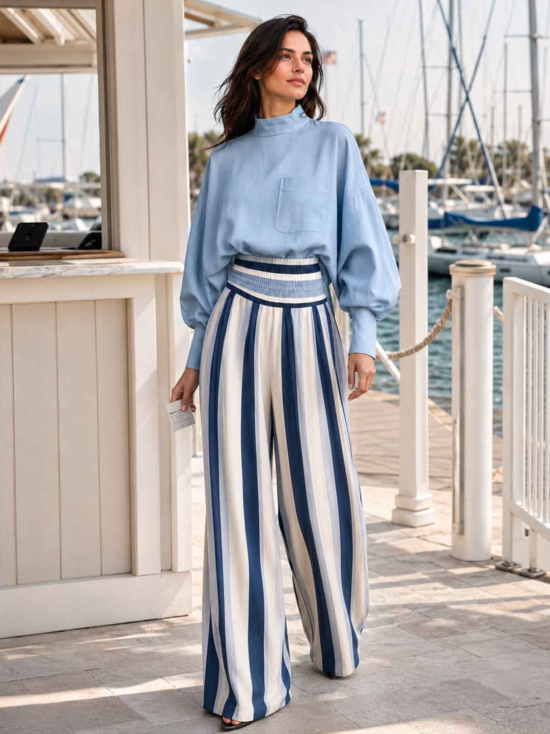 Vittoria Satin Striped Two-Piece Set