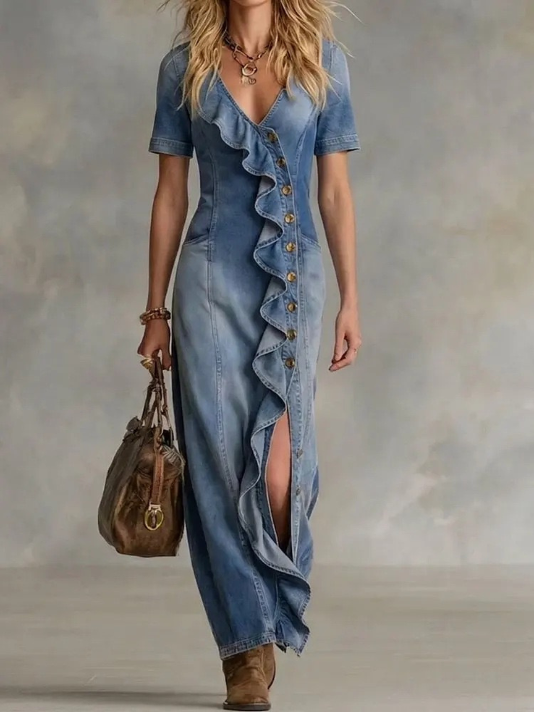 Aria Ruched Button-Front Jumpsuit - Black