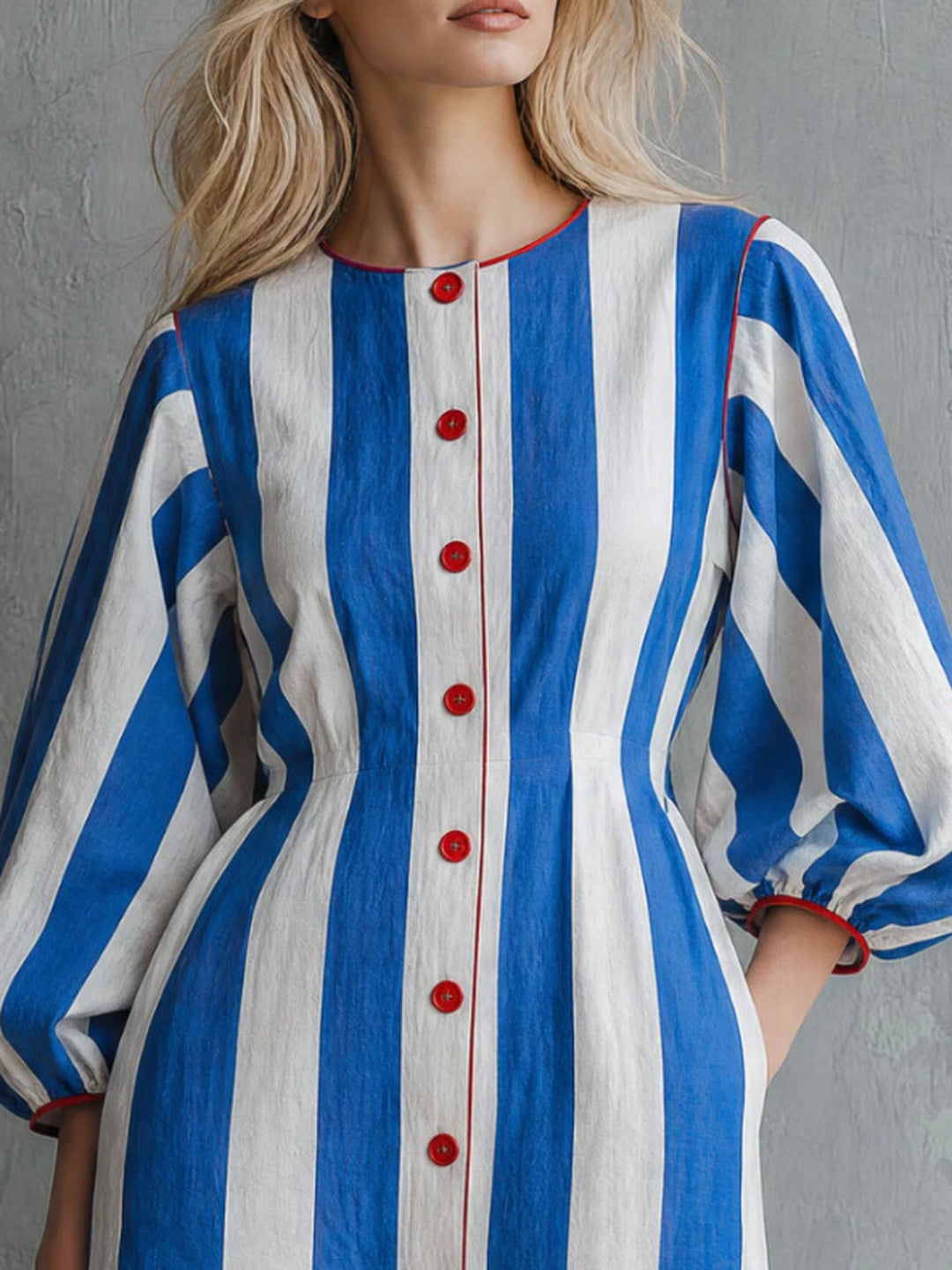 Portofino Striped Button-Front Mini Dress