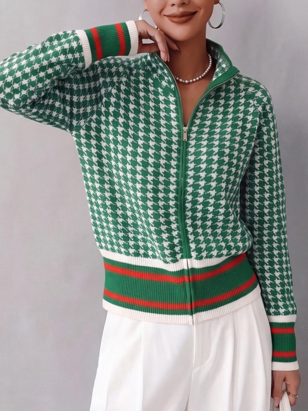 Fiorella Contrast-Trim Cardigan