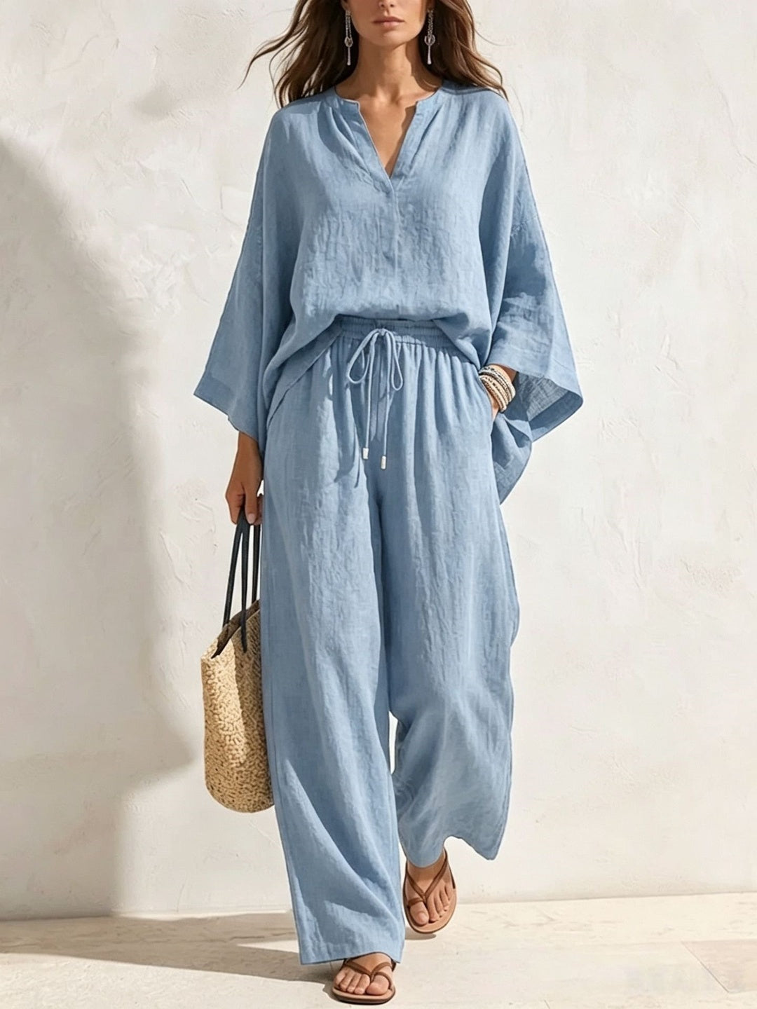 Bianca Relaxed Wide-Leg Trouser Set