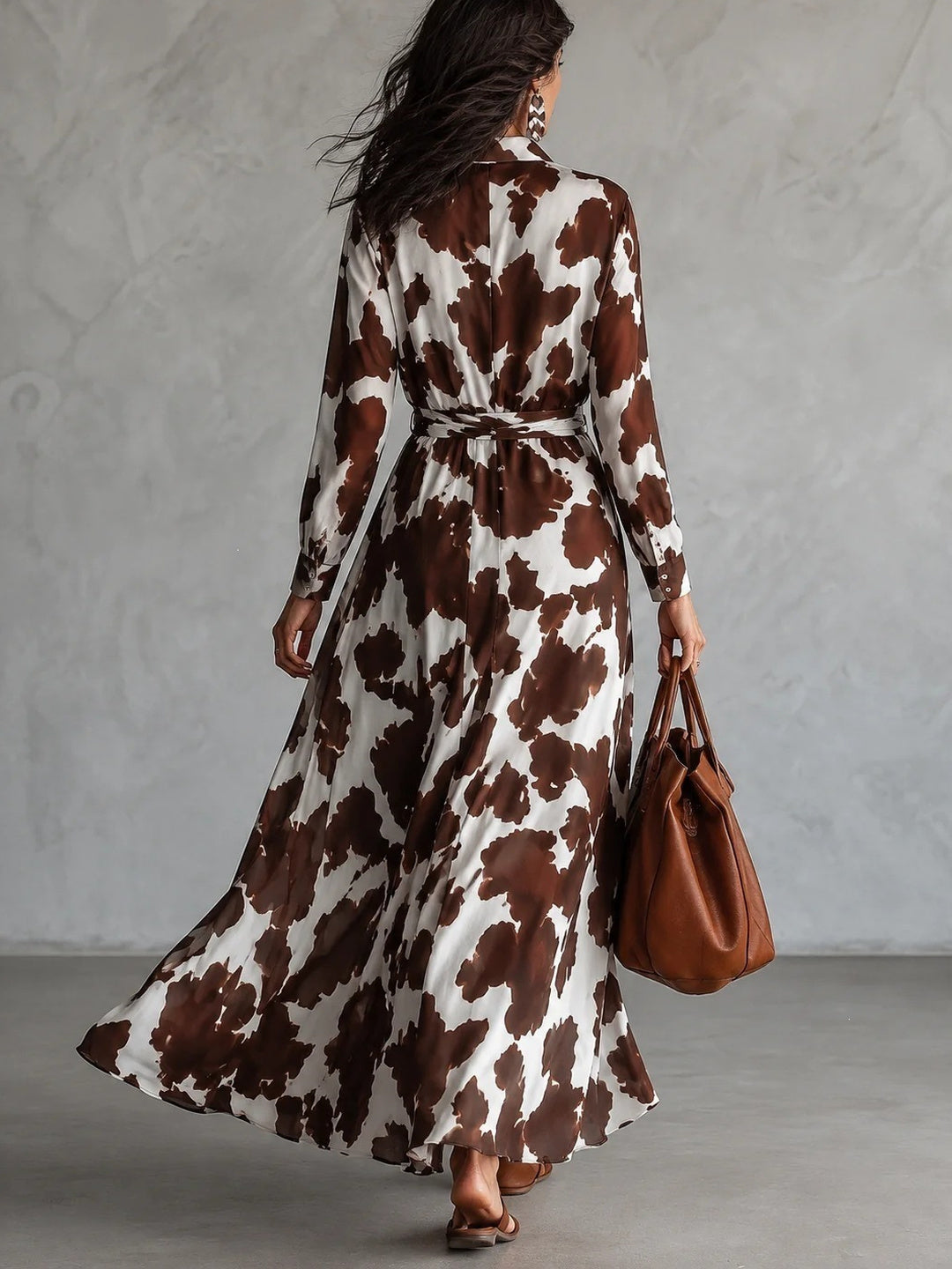 Maremma Abstract-Print Belted Maxi Dress