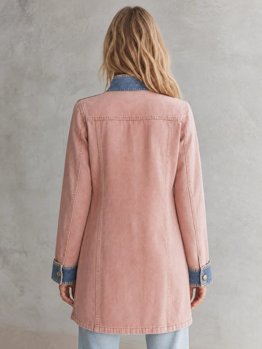 Dalia Contrast-Cuff Longline Blazer
