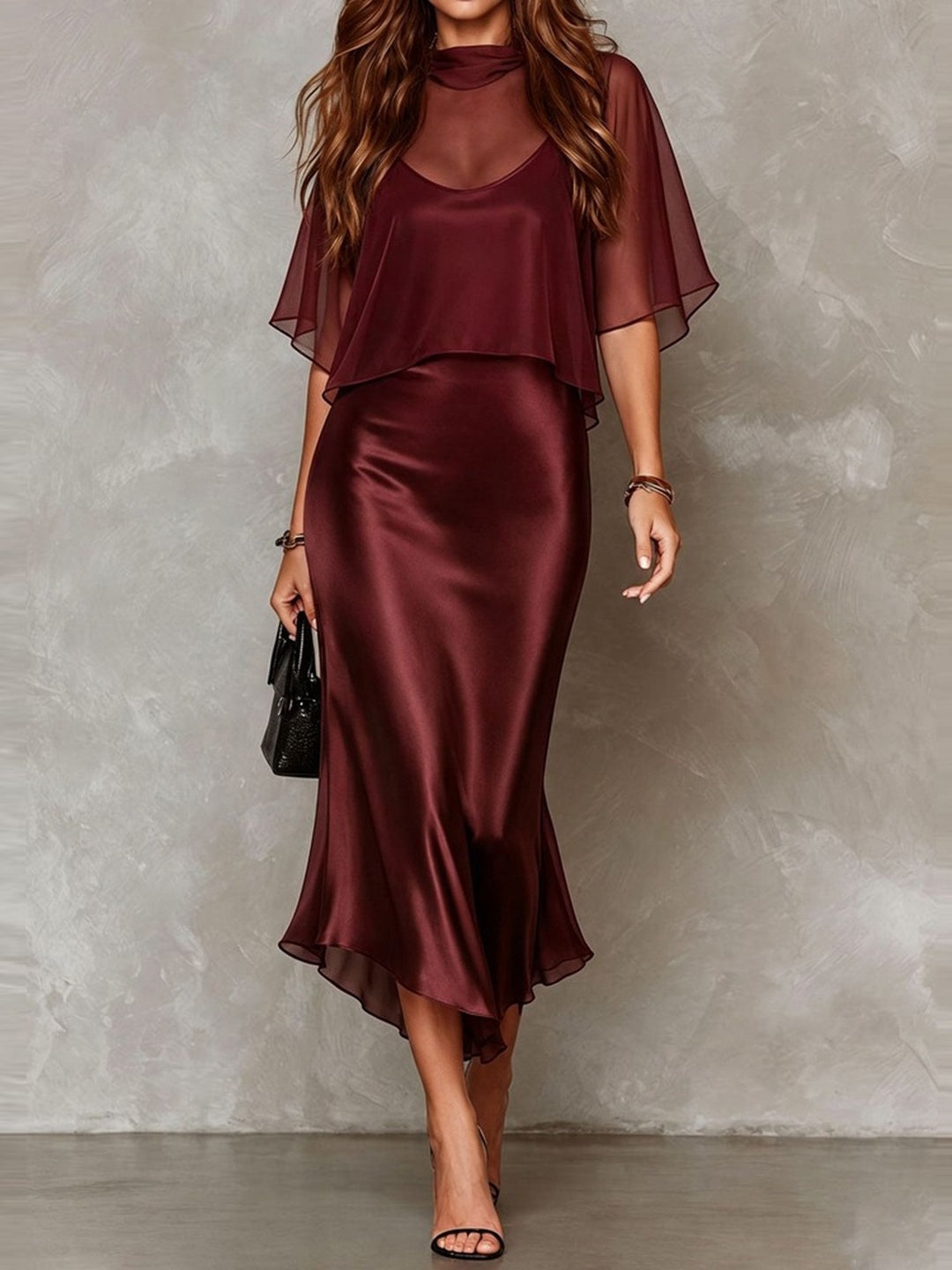 Caterina Ruffled Velvet Maxi Dress