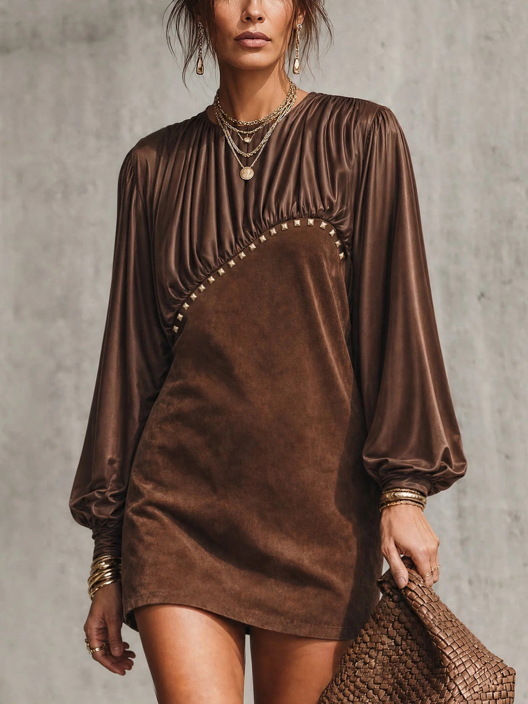 Auretta Draped Velvet Mini Dress
