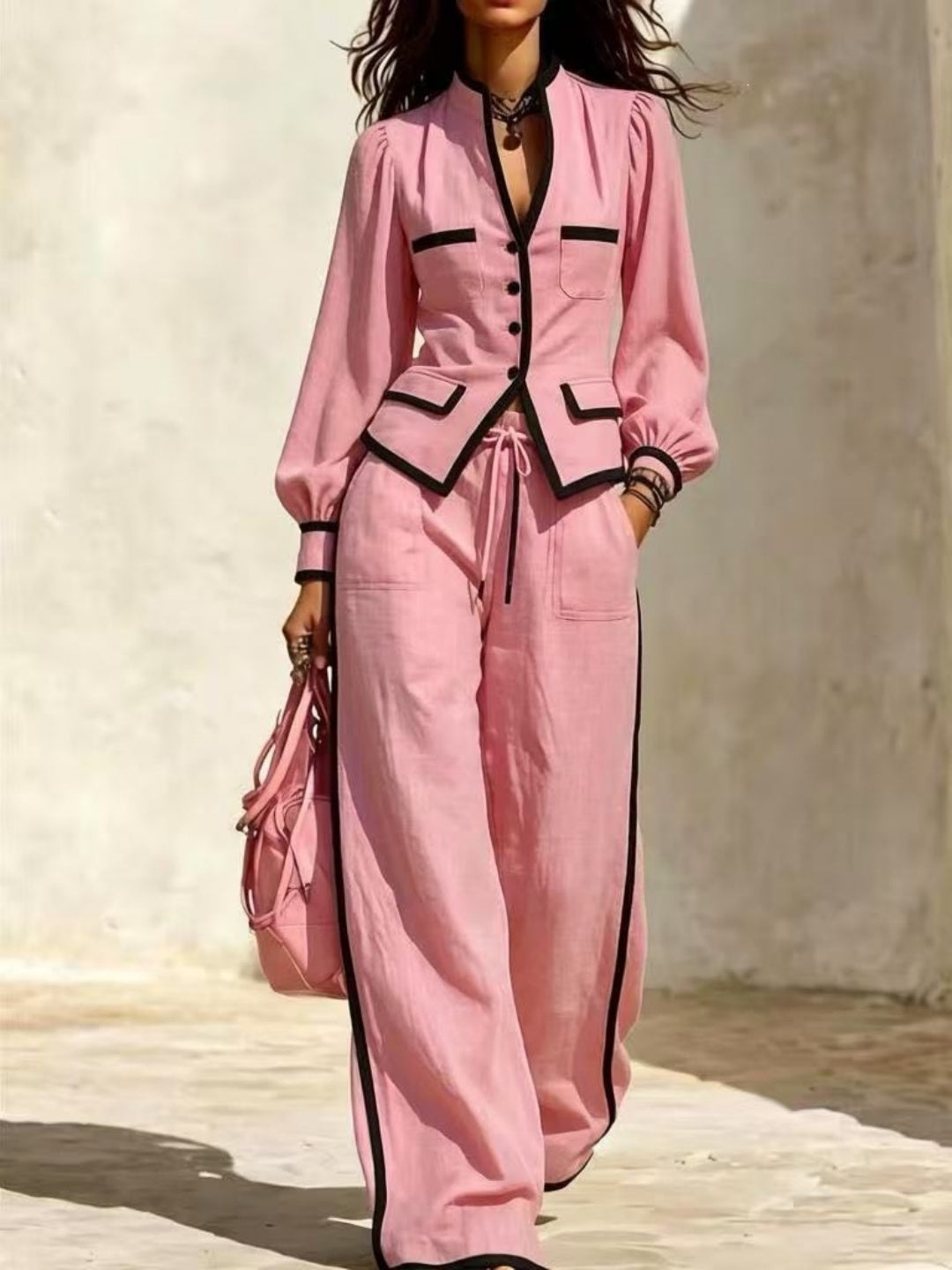 Nerissa Fuzzy Cardigan & Trouser Set