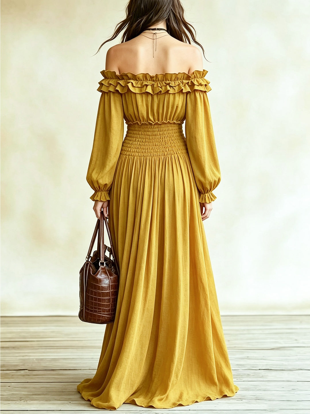 Esmeralda Off-Shoulder Ruffle Maxi Dress