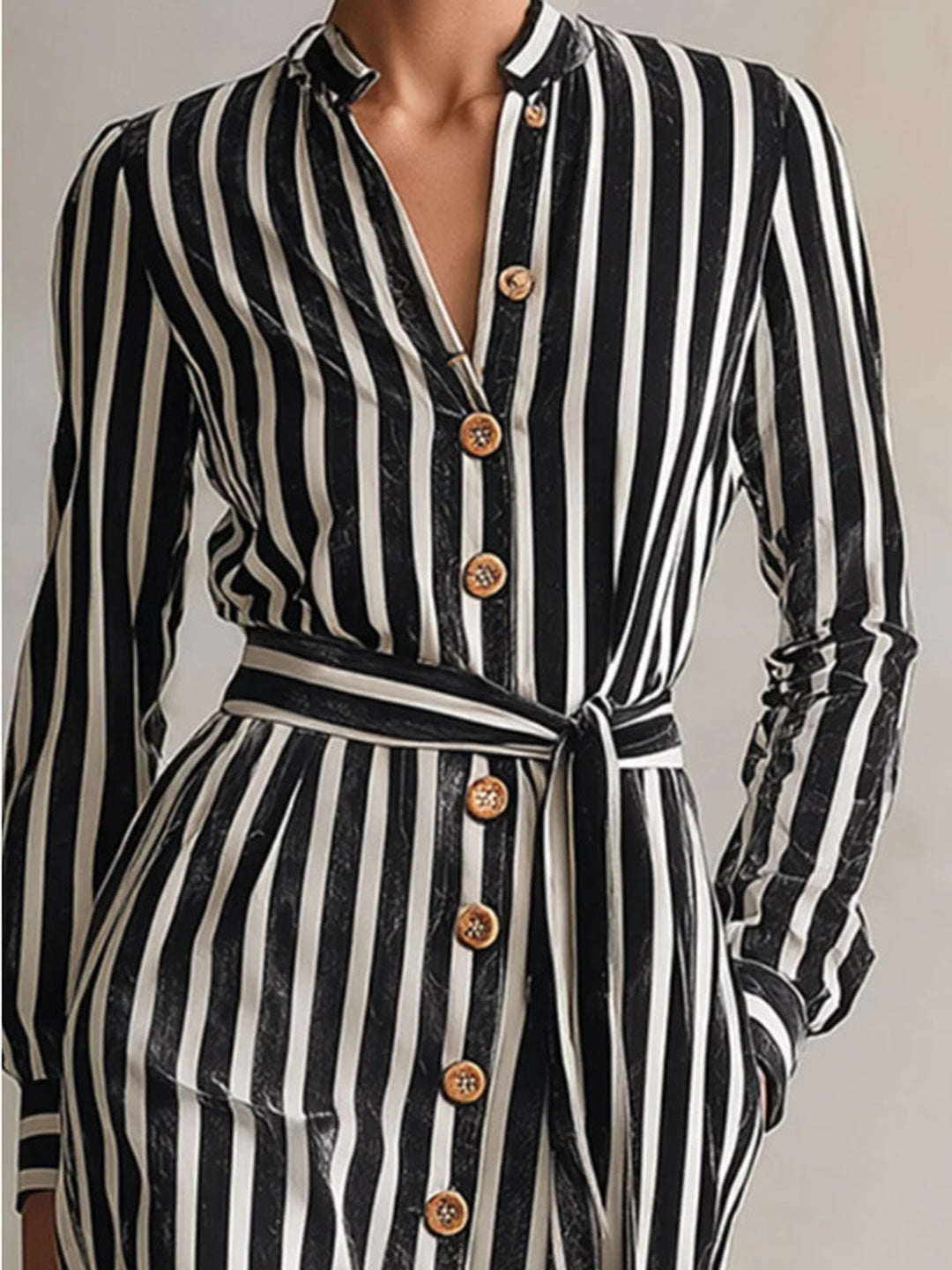 Isadora Striped Belted Jumpsuit