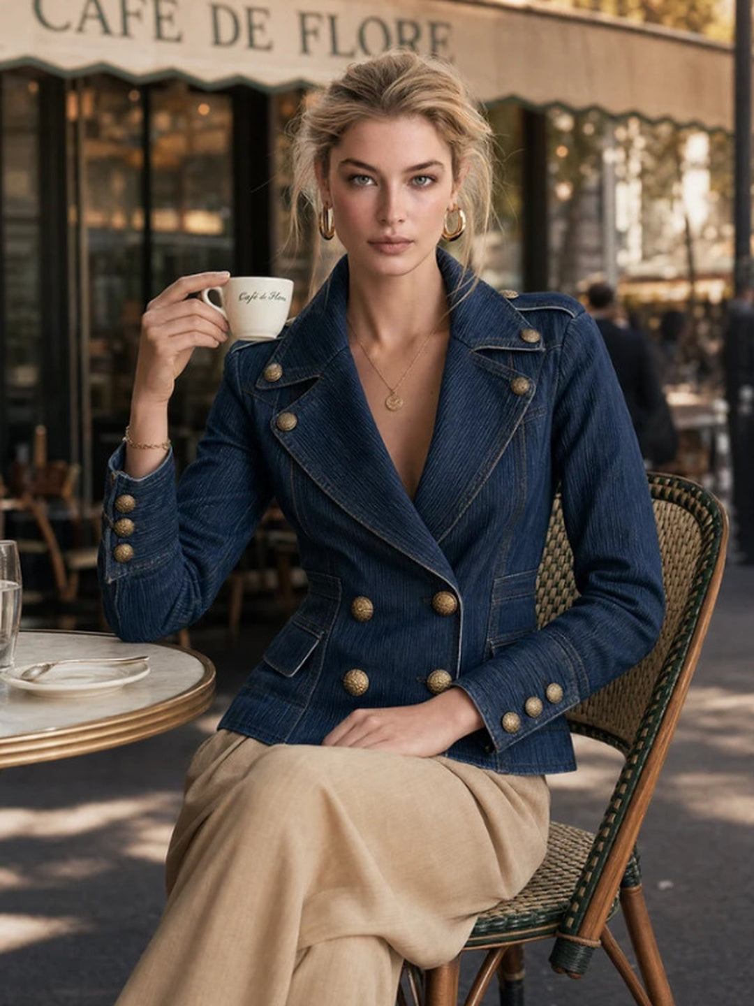 Serena Double-Breasted Tailored Blazer