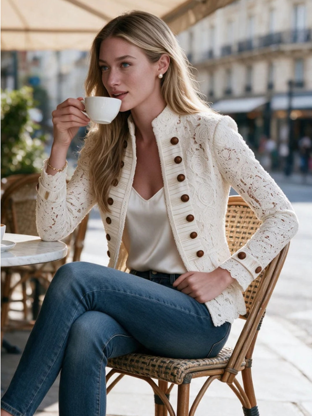 Ornella Broderie Military Jacket