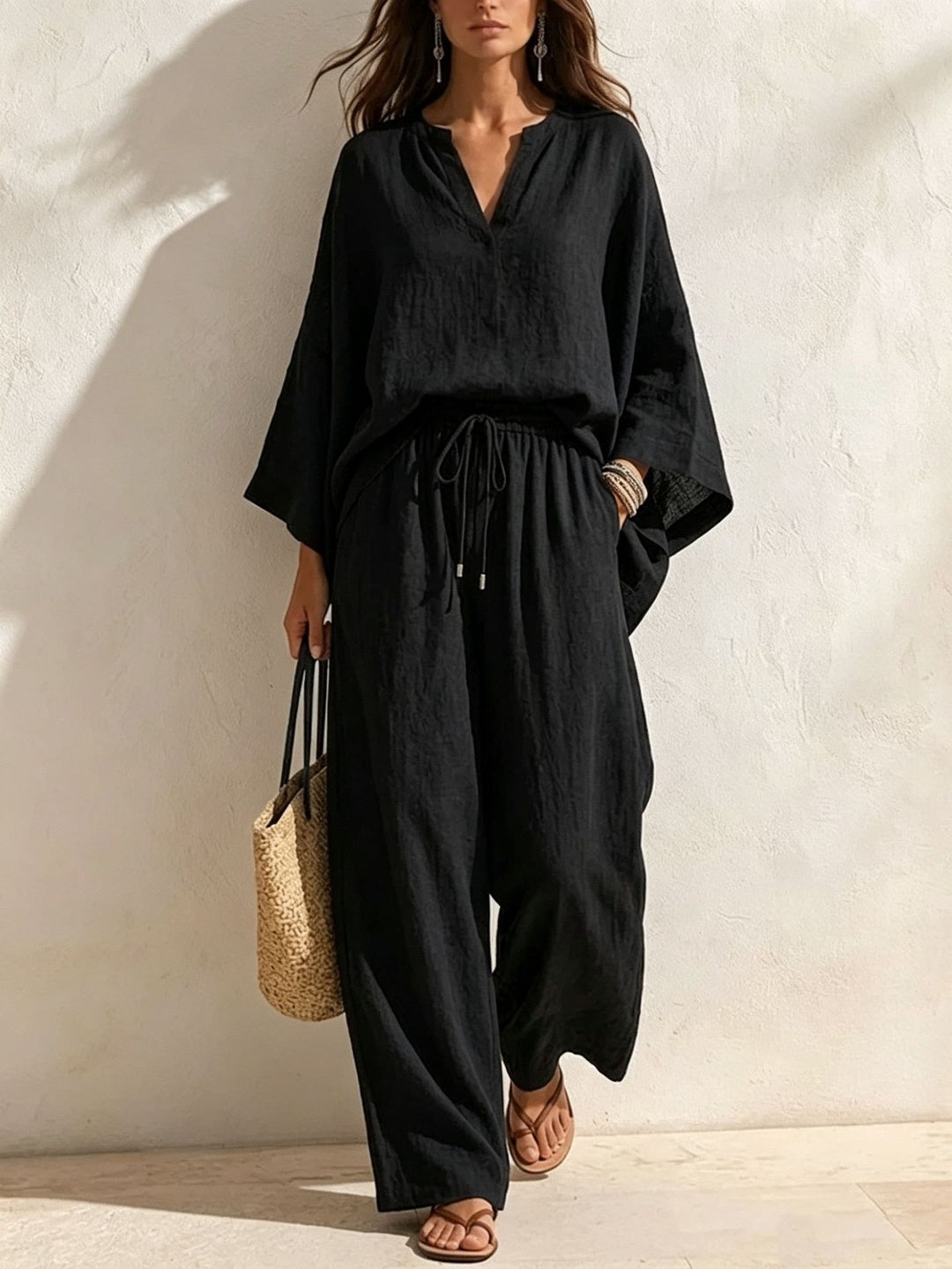 Bianca Relaxed Wide-Leg Trouser Set