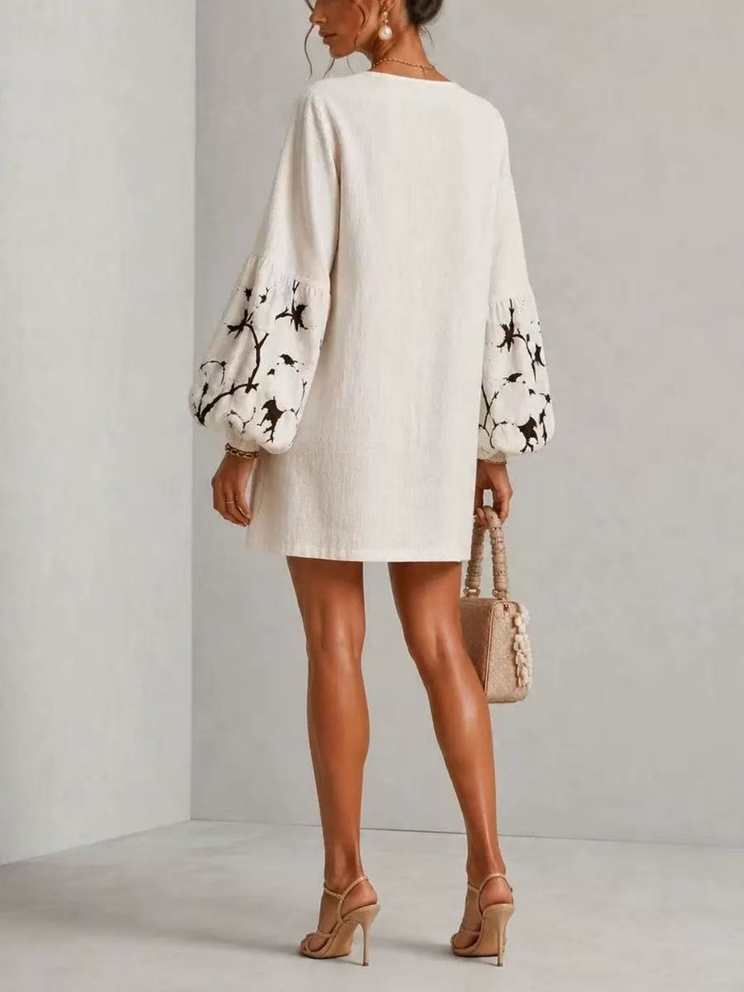 Amalfi Printed-Sleeve Mini Dress