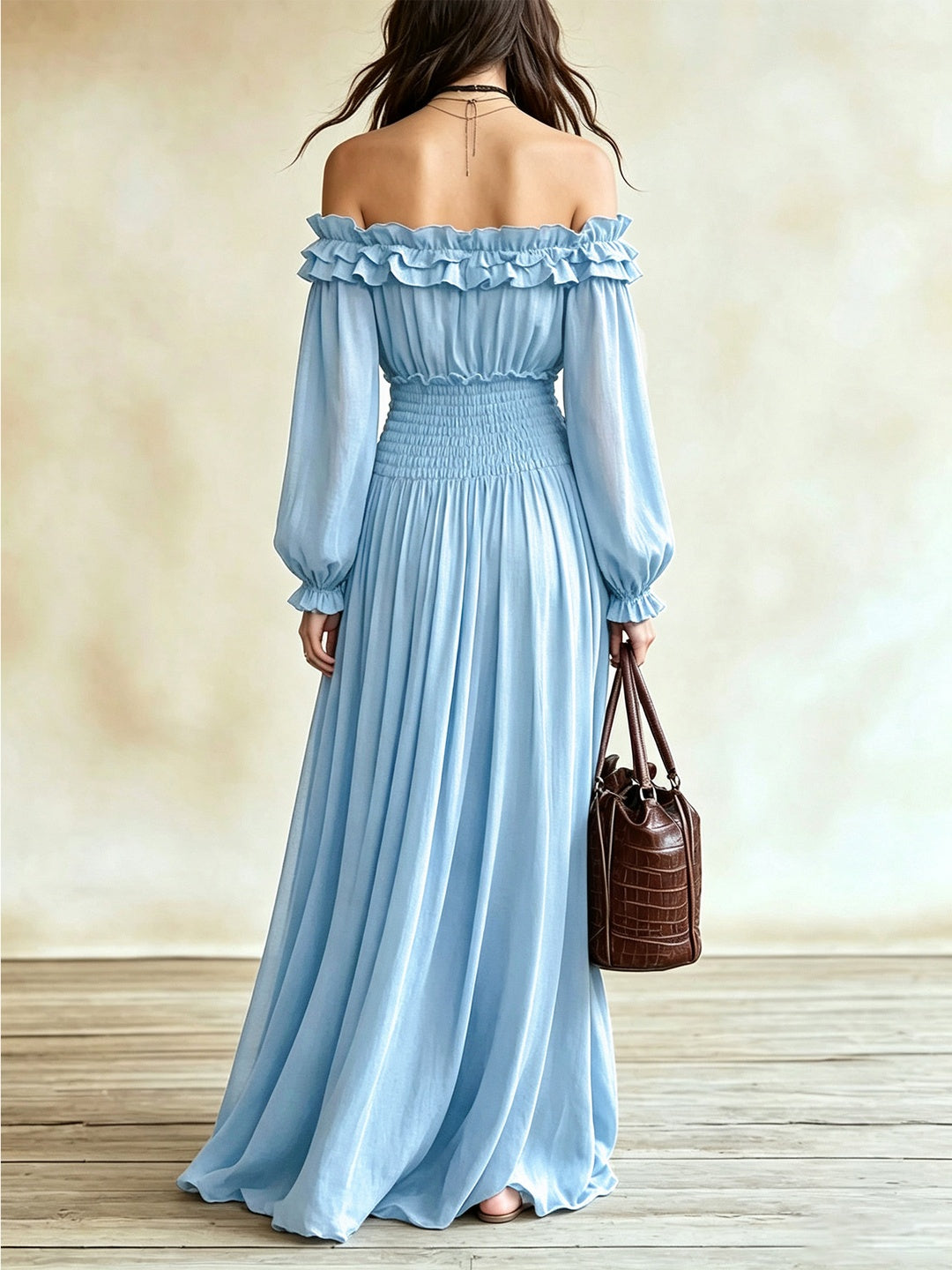 Esmeralda Off-Shoulder Ruffle Maxi Dress