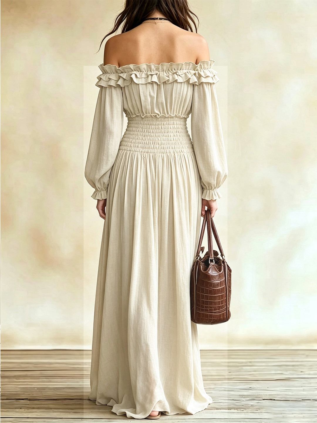 Esmeralda Off-Shoulder Ruffle Maxi Dress
