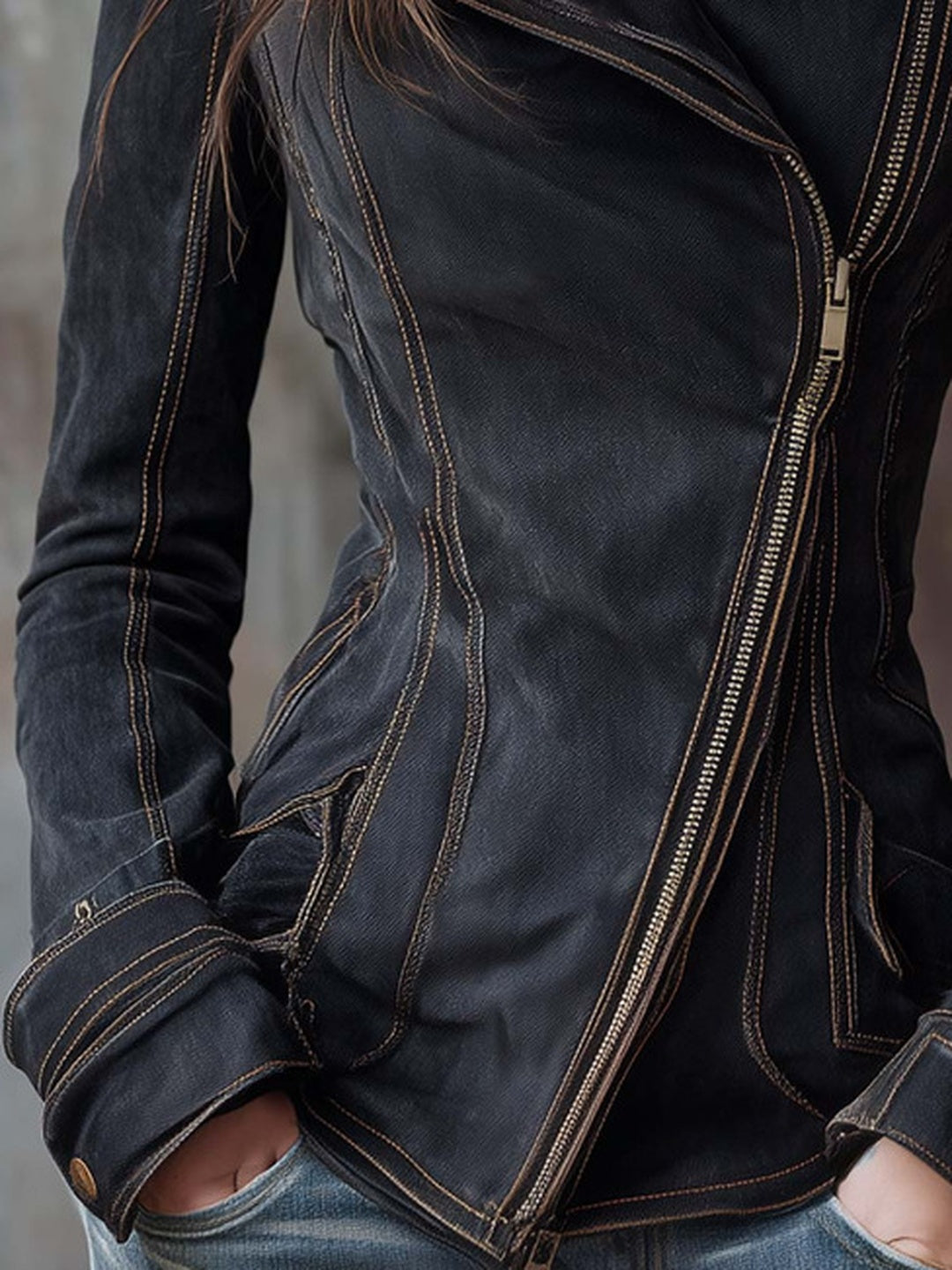 Nera Velvet Biker Jacket