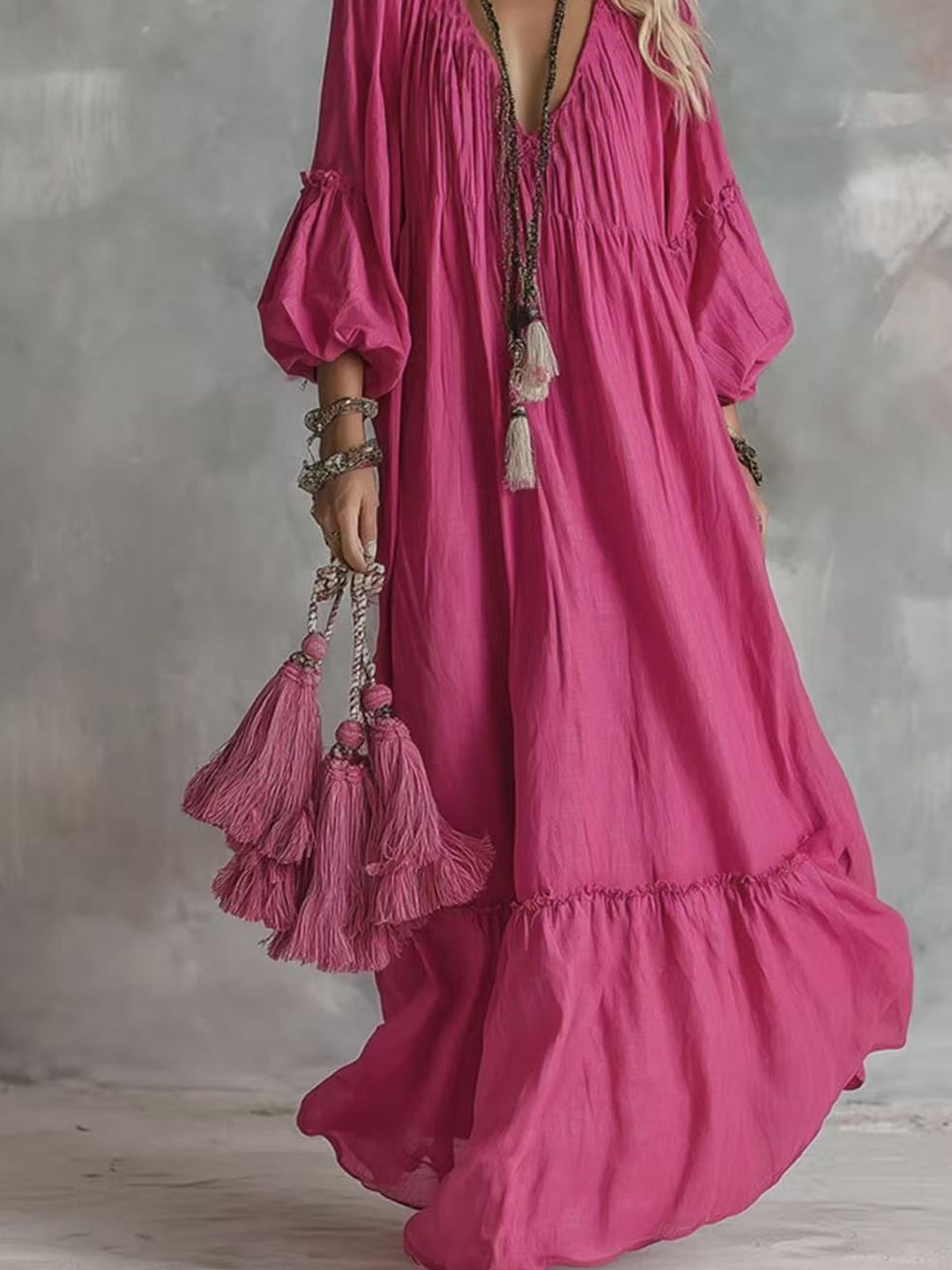 Rosella Tiered Bohemian Maxi Dress