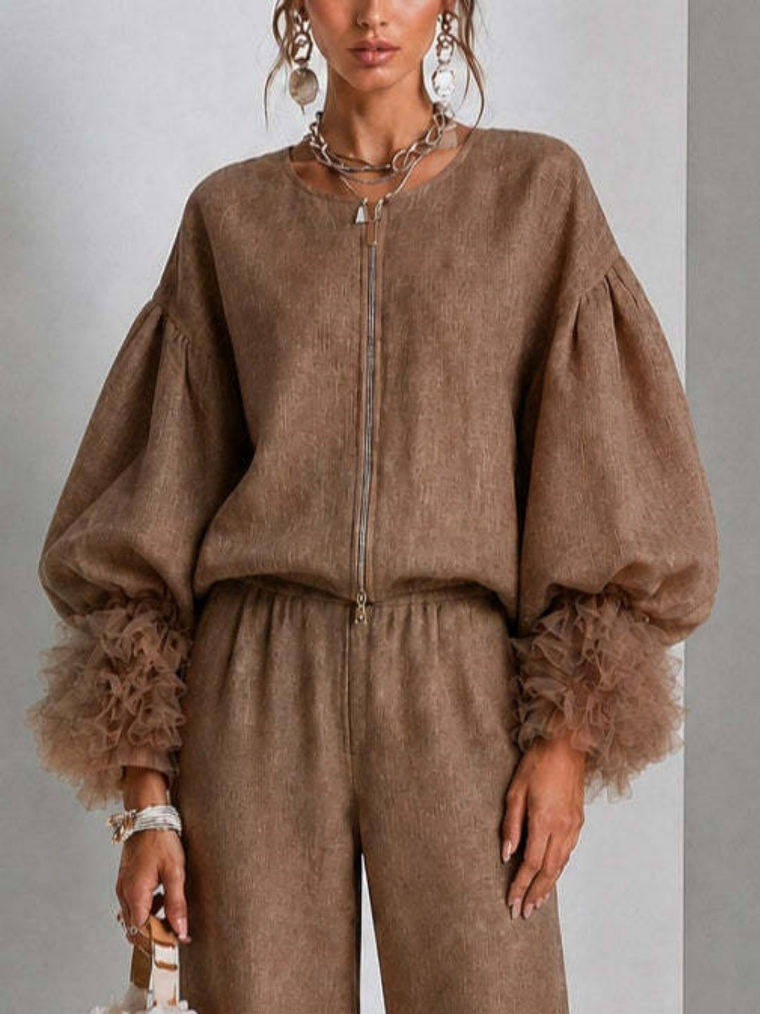 Rosalia Knit Top & Wide-Leg Trouser Set