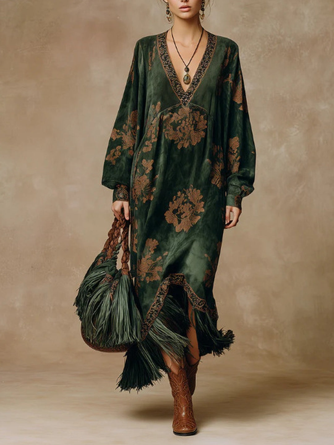 Paloma Bohemian Fringe Maxi Dress