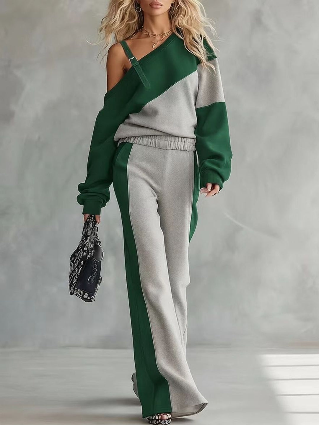 Riviera Color-Block Wide-Leg Lounge Set