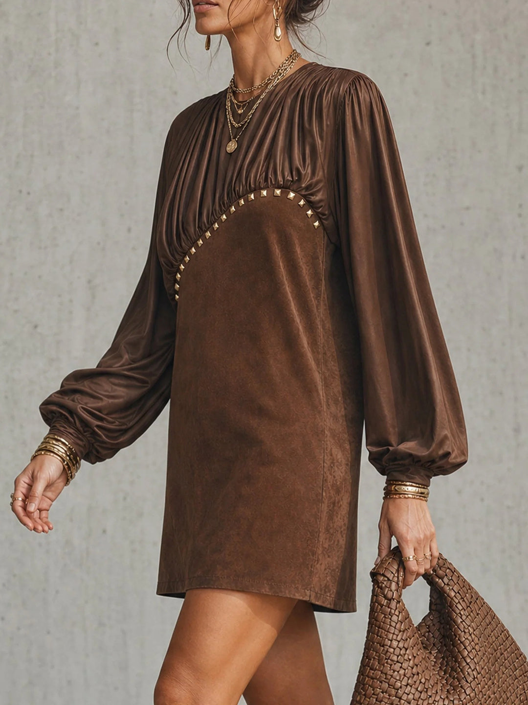 Auretta Draped Velvet Mini Dress