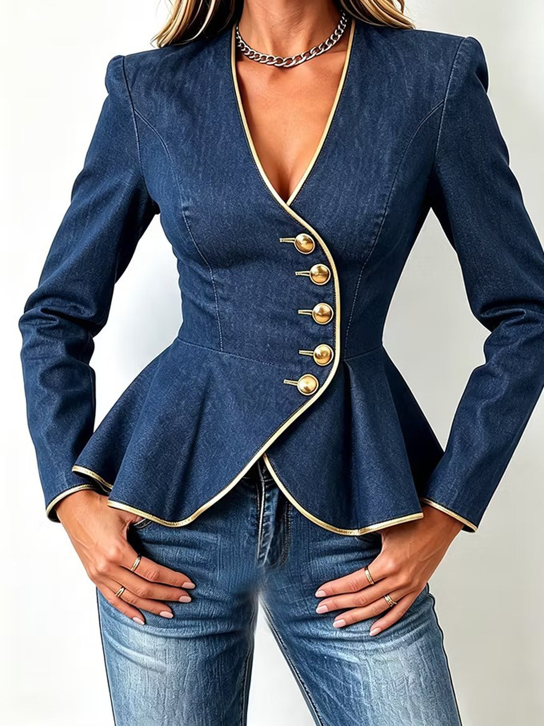 Vittoria Piped Peplum Blazer