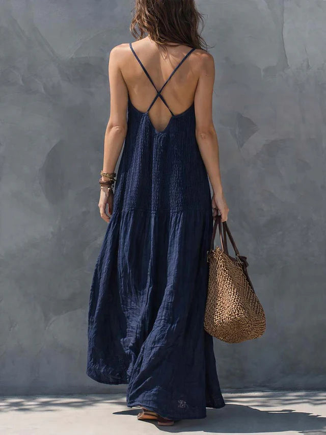Camilla Navy Tiered Maxi Dress