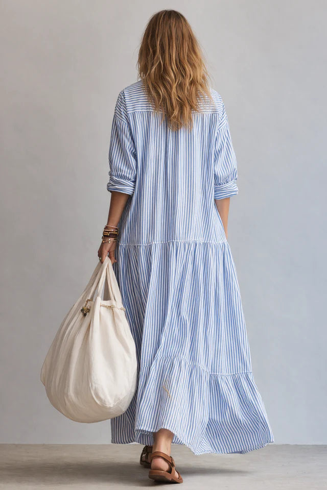 Chiara Sky Blue Shirt Maxi Dress