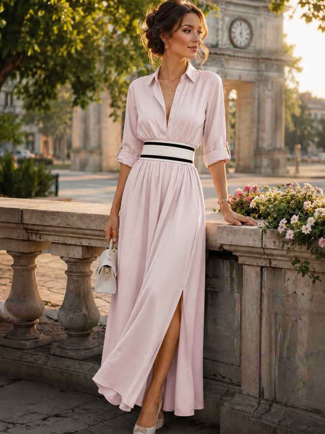 Rosalia Blush Belted Utility Jumpsuit