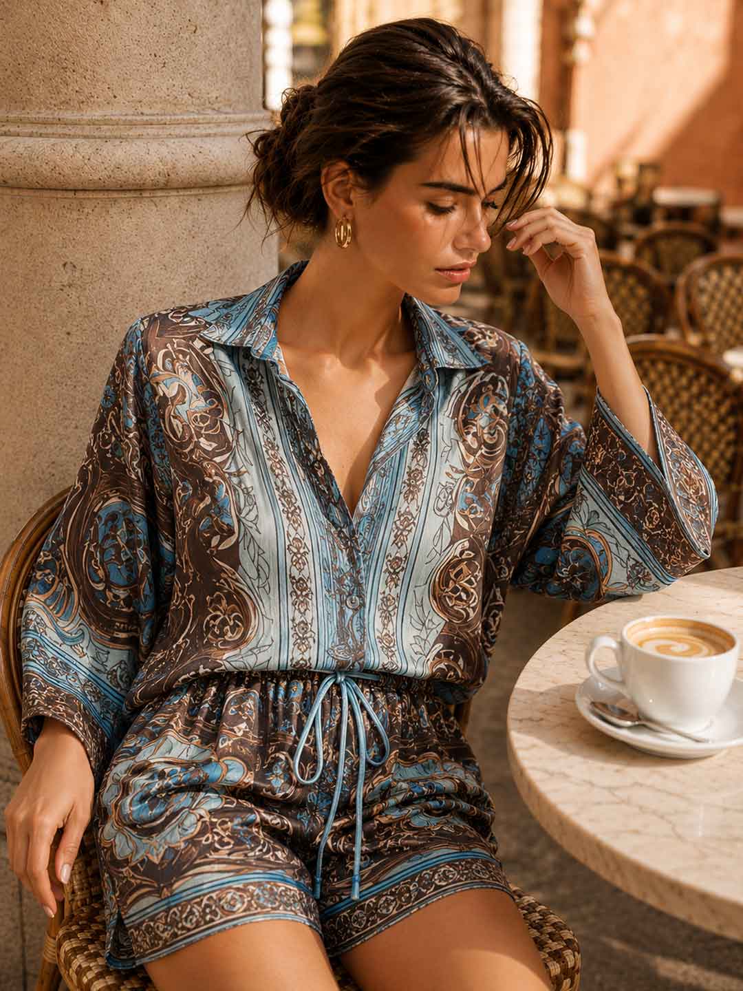 Maia Paisley Belted Romper
