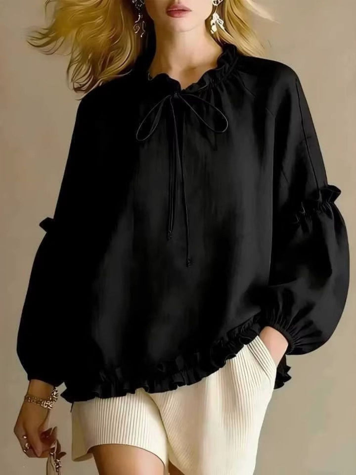 Isla White Ruffle Hem Resort Blouse