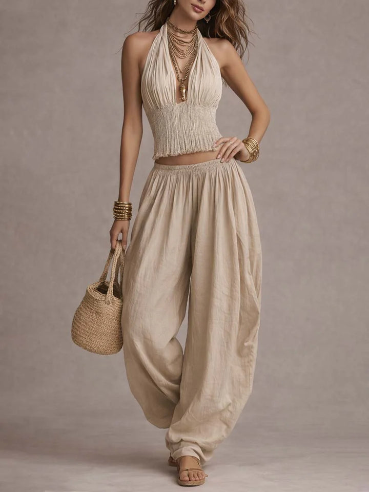 Nerina Ivory Halter Pants Set