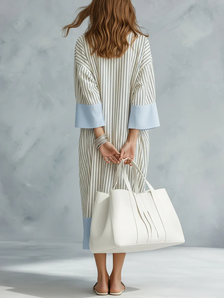 Carina Effortless Striped Midi Dress