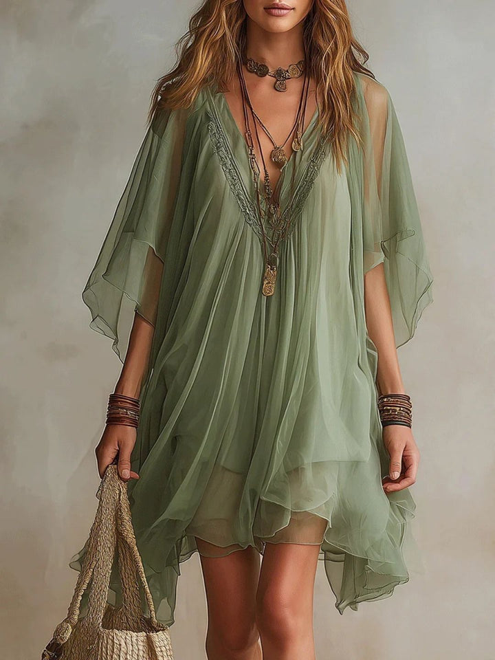 Serena White Sheer Cover-Up Dress