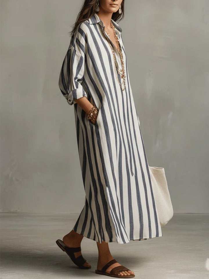 Rhea Multi Stripe Relaxed Shirt Dress