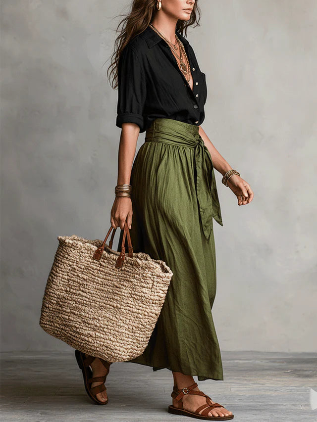 Zinnia Black Olive Resort Skirt Set