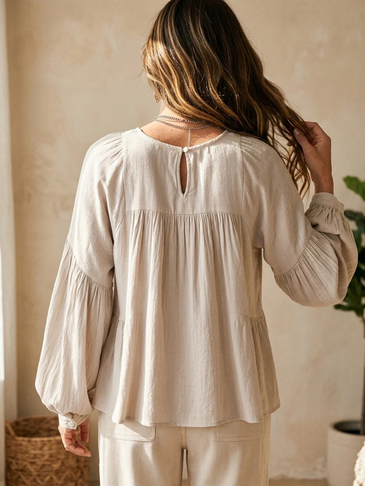 Yara White Ruffle Resort Blouse