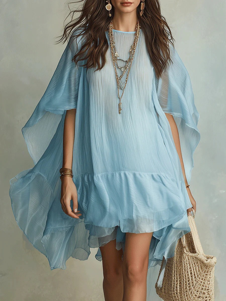 Camilla Light Blue Sheer Cover-Up Dress