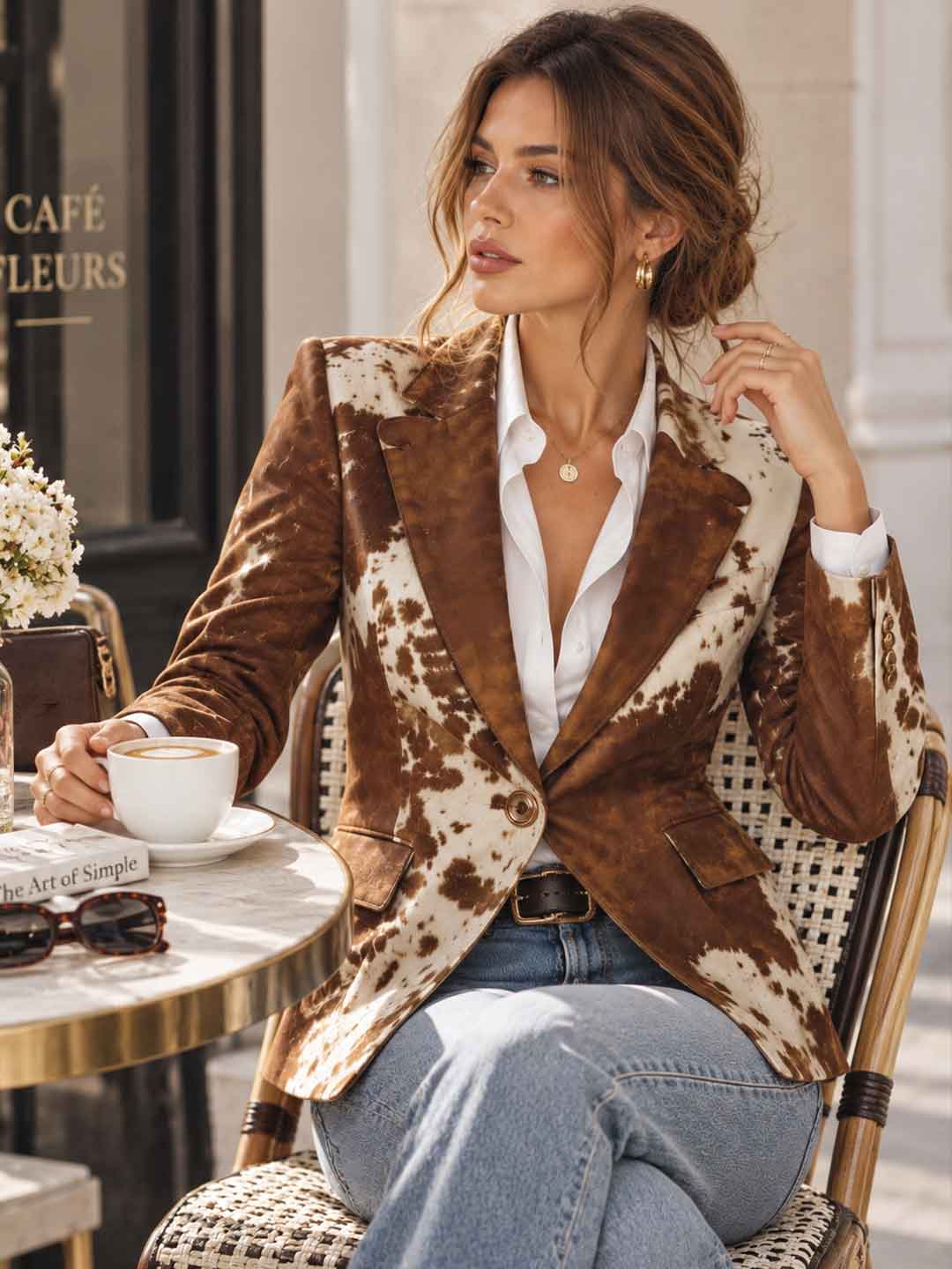 Cavallo Printed Peak-Lapel Blazer