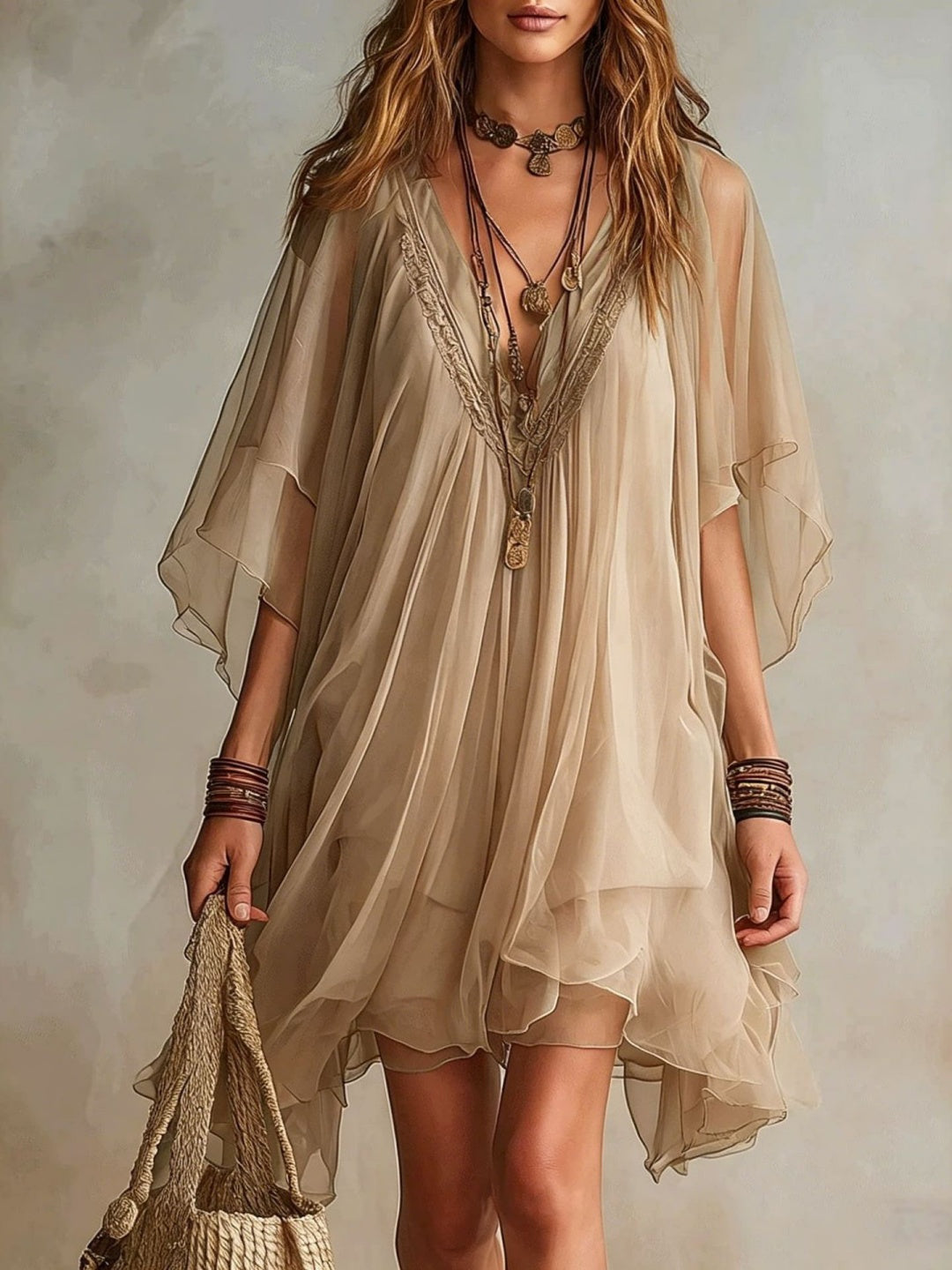 Serena White Sheer Cover-Up Dress