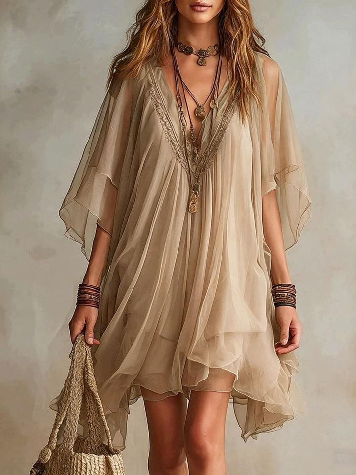 Serena White Sheer Cover-Up Dress