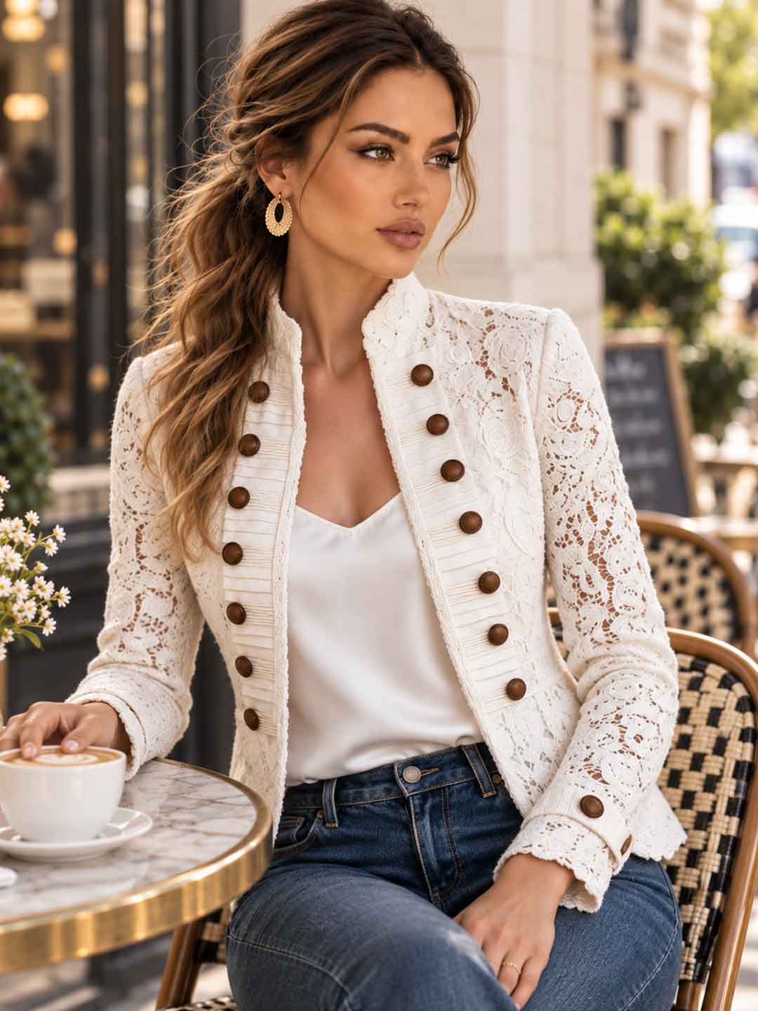 Ornella Broderie Military Jacket