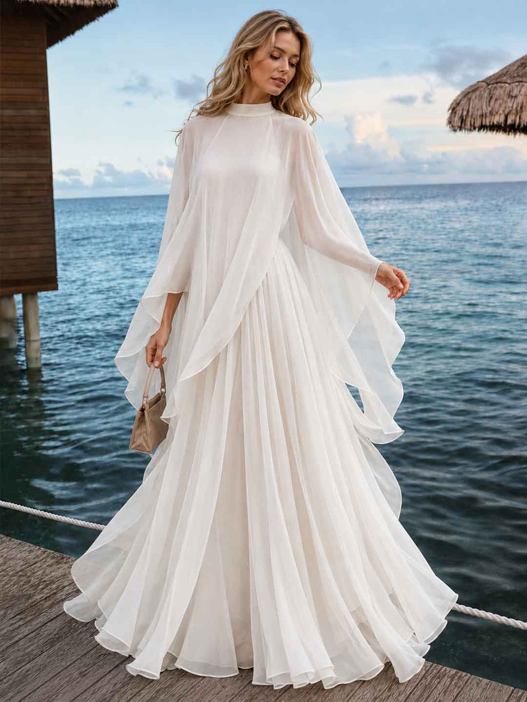 Nerina Chiffon Cape Two-Piece Set