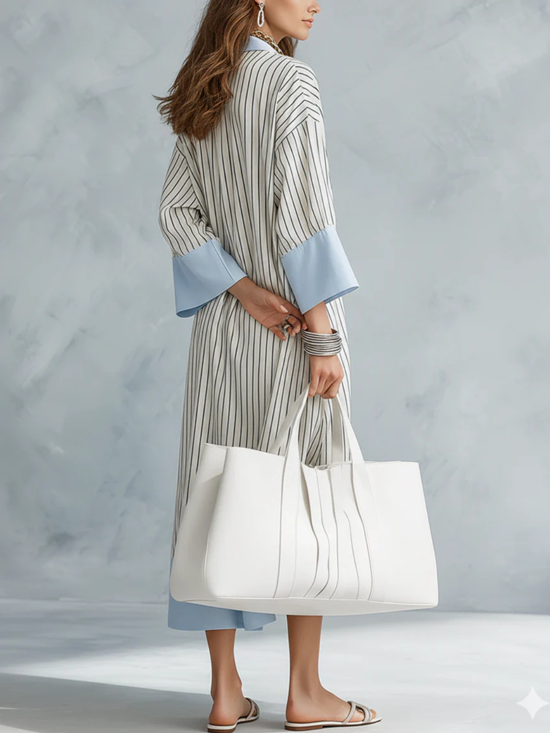 Carina Effortless Striped Midi Dress