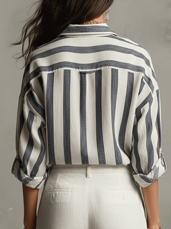 Paloma Black Stripe Relaxed Resort Shirt