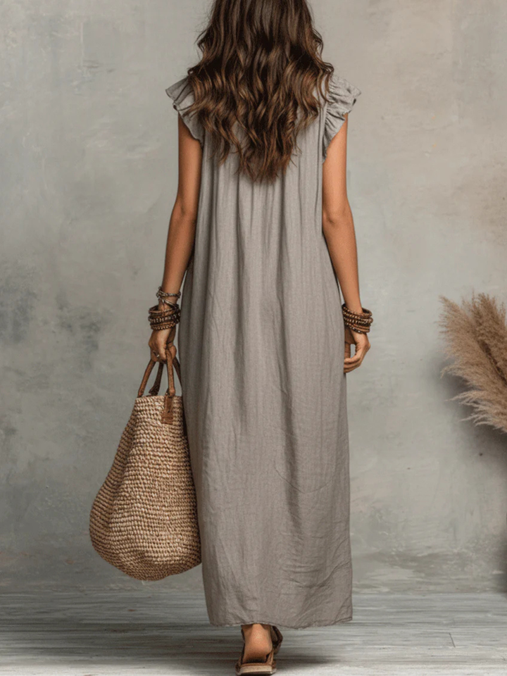 Isla Grey Sleeveless Midi Dress
