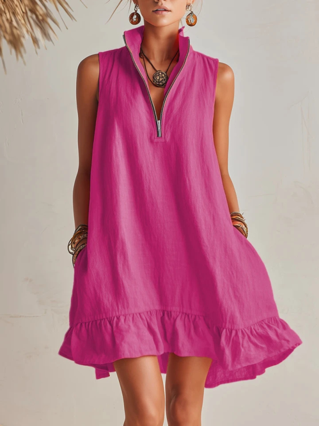 Leona Sunshine Yellow Sleeveless Ruffle Mini Dress