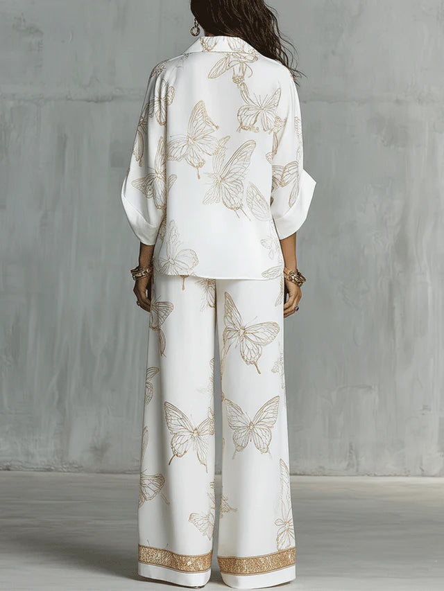 Serena Ivory Embroidered Kaftan Set