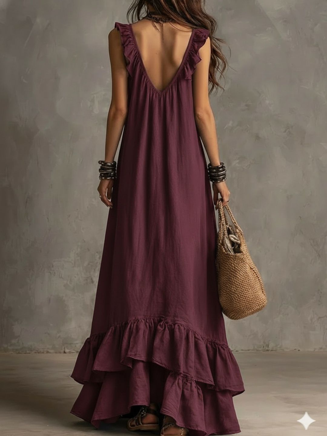 Alessia White Ruffle Maxi Dress