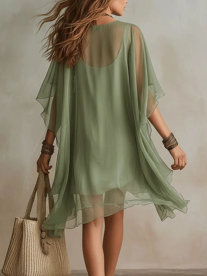 Serena White Sheer Cover-Up Dress
